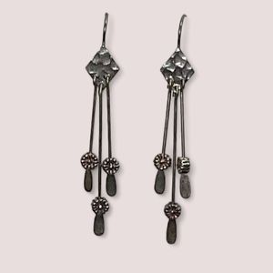 VINTAGE - Handmade Floral Tassel Earrings